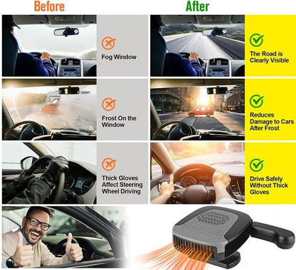 RYNX | Car Heater That Plugs Into The Cigarette Lighter, 2 In 1, Fast Heating, Defrosting, Dehumidifying, Portable, Adjustable, 360 Degrees