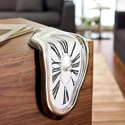 Rynx | Surrealist Bent Roman Wall Clock - Stylish Melting Clock for Home Decoration