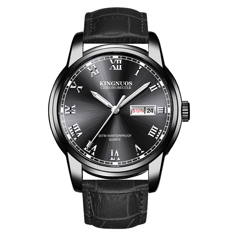 Rynx | Transnational Hot Double Calendar Steel Belt Watch Business Non-mechanical