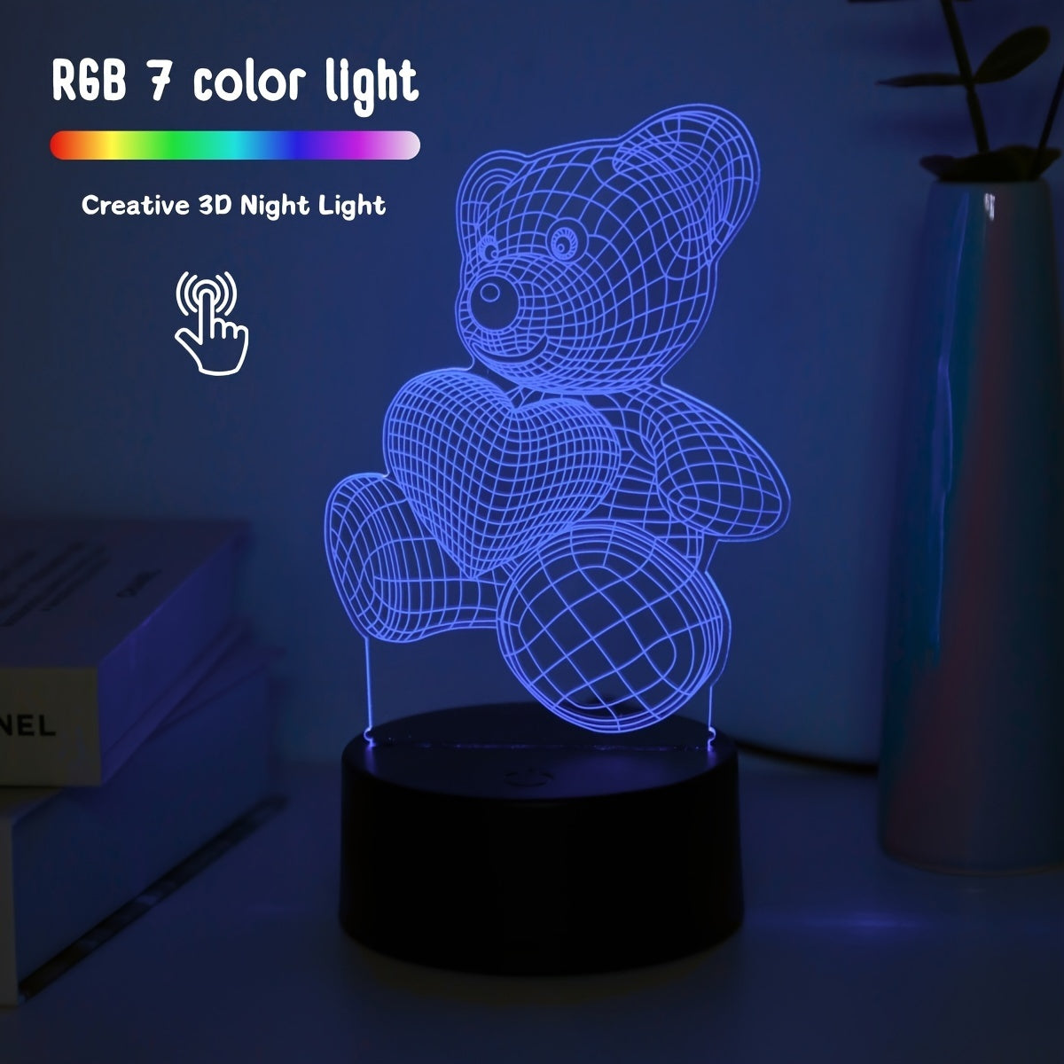 Rynx | LumiBear - 3D Plush Toy Illusion Night Light with Touch Control