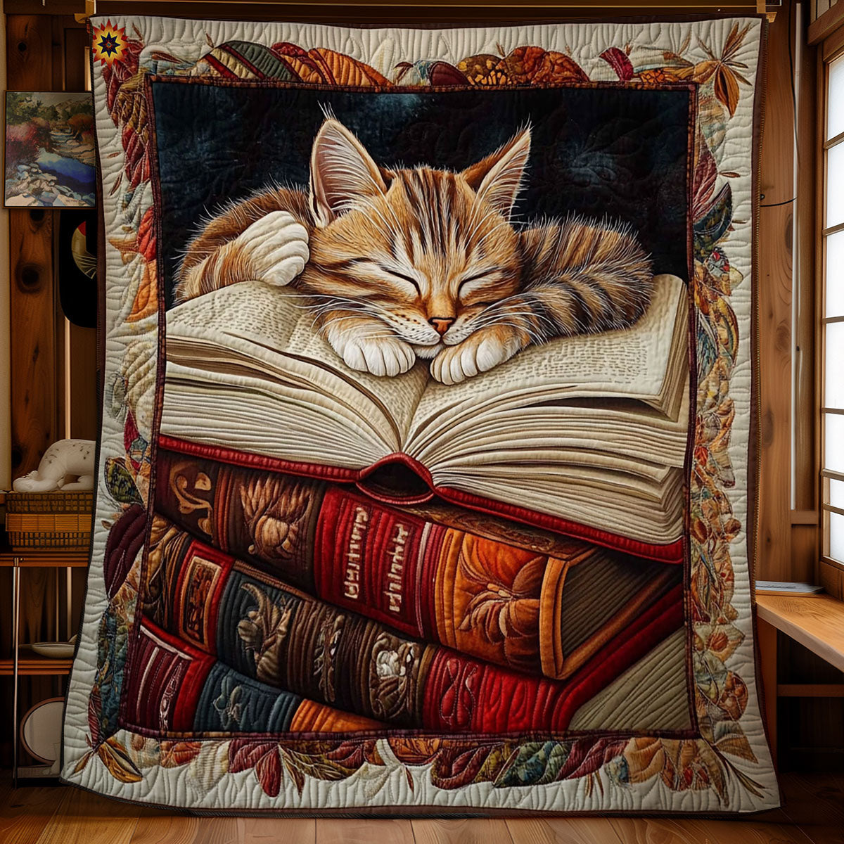 Rynx | Sleeping Cat In Book Quilt