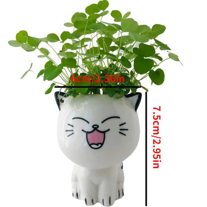 Rynx | Cute Mini Cat-Shaped Ceramic Planter Pot