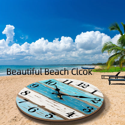 Rynx | Nautical Wall Clock - Silent Round Clock, Blue Theme for Outdoor and Indoor