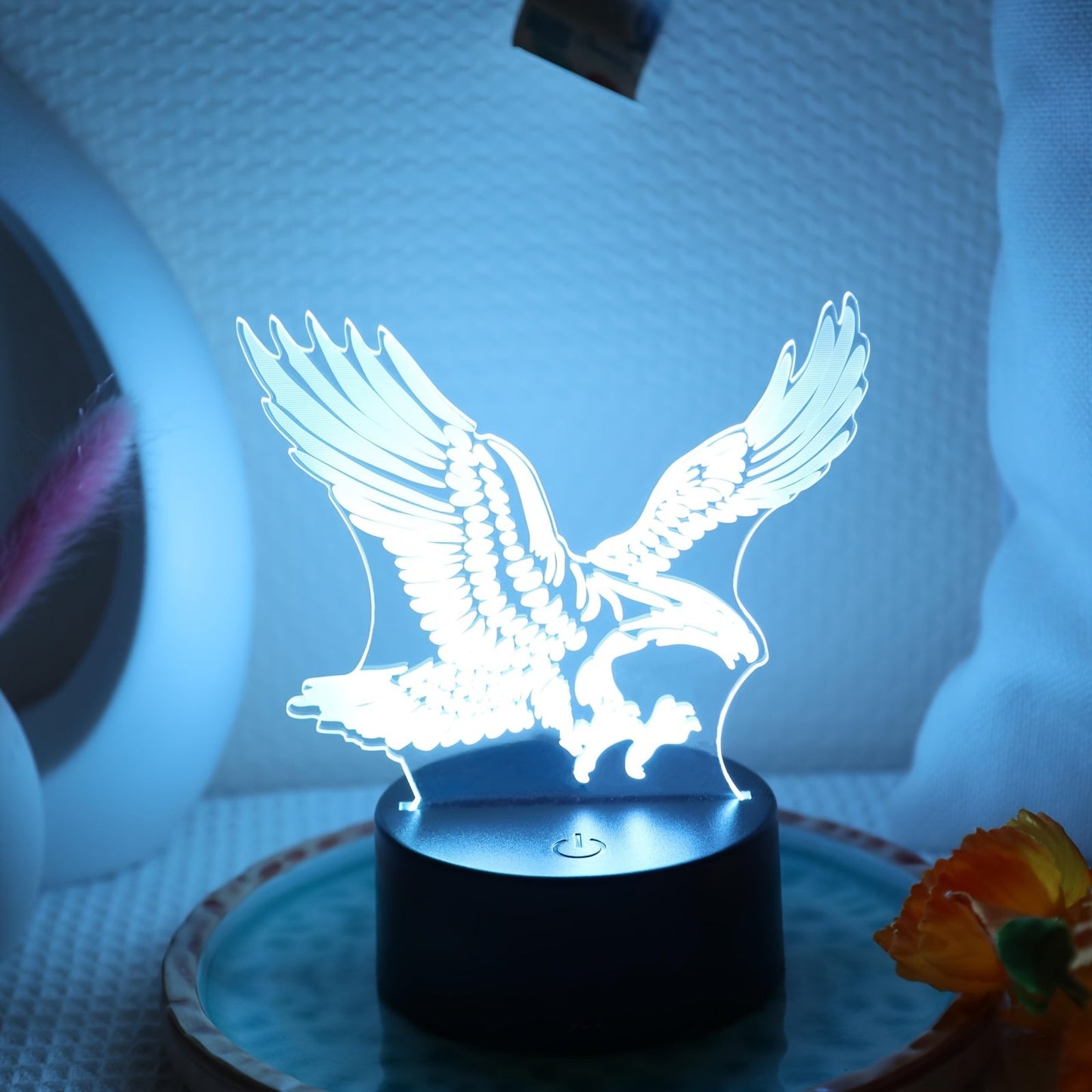 Rynx | EagleLight - 3D LED Night Light with Touch Control, 7 Colors USB Table Lamp