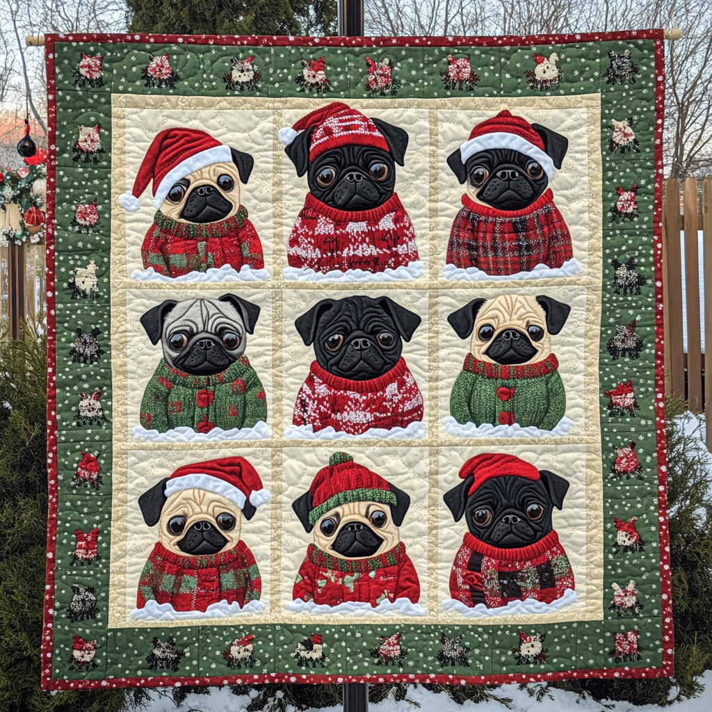 Rynx | Pug Christmas blanket