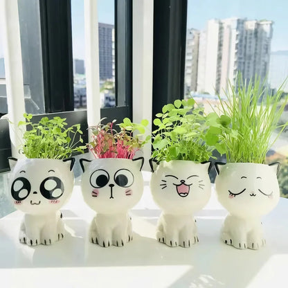 Rynx | Cute Mini Cat-Shaped Ceramic Planter Pot