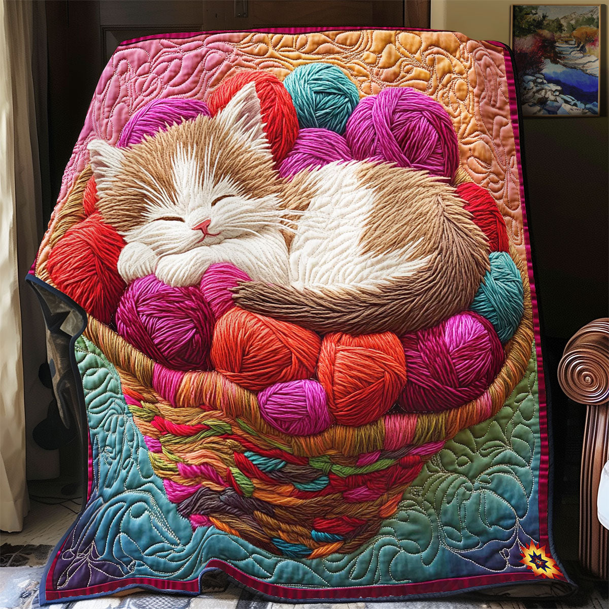 Rynx | Kitten In Wool Basket Quilt