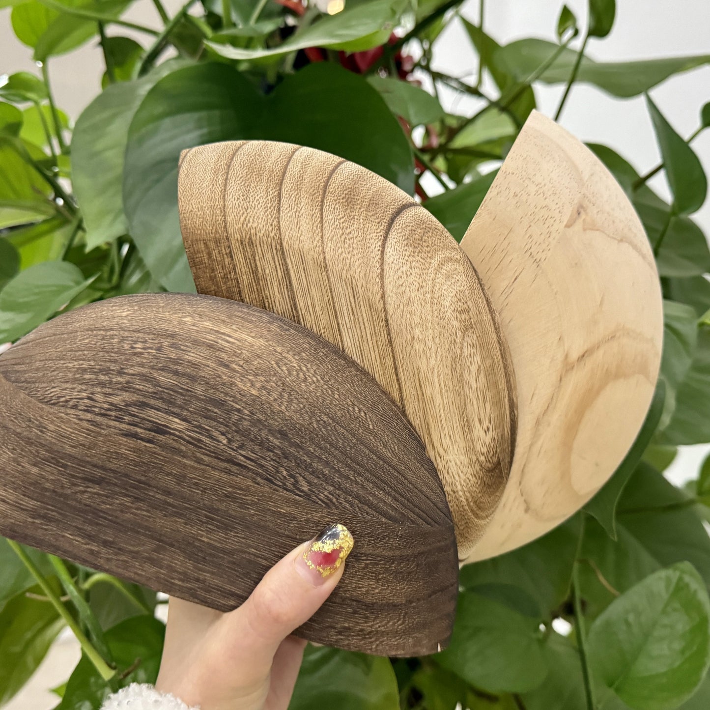Rynx | WoodArc - Set with 2 Half-Round Wooden Floating Shelves for Wall Decoration and Storage