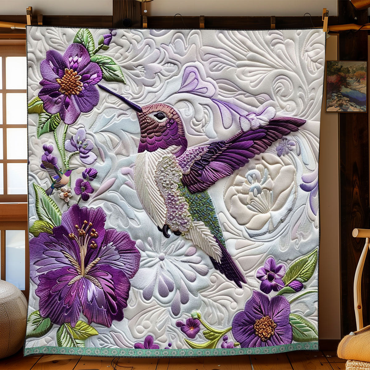 Rynx | Purple Hummingbird Quilt