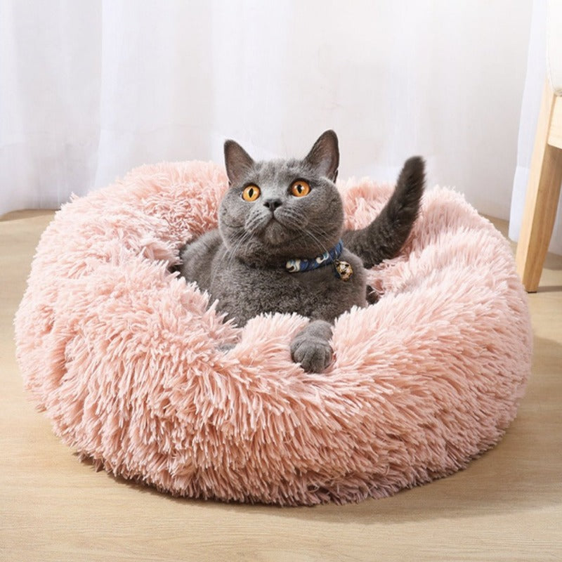Rynx | PawNest Calming Donut Cat Bed | Round Plush Nest | Stress-Reducing & Cozy | Perfect for Cats & Small Dogs