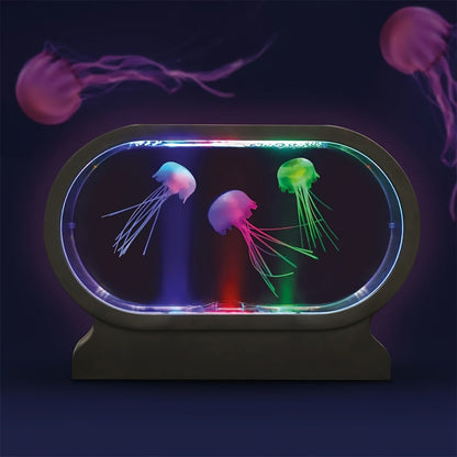 Rynx | LumiJelly - LED Jellyfish Table Lamp, 3-Color Simulated Aquarium Night Light, Battery-Powered, Decorative Light