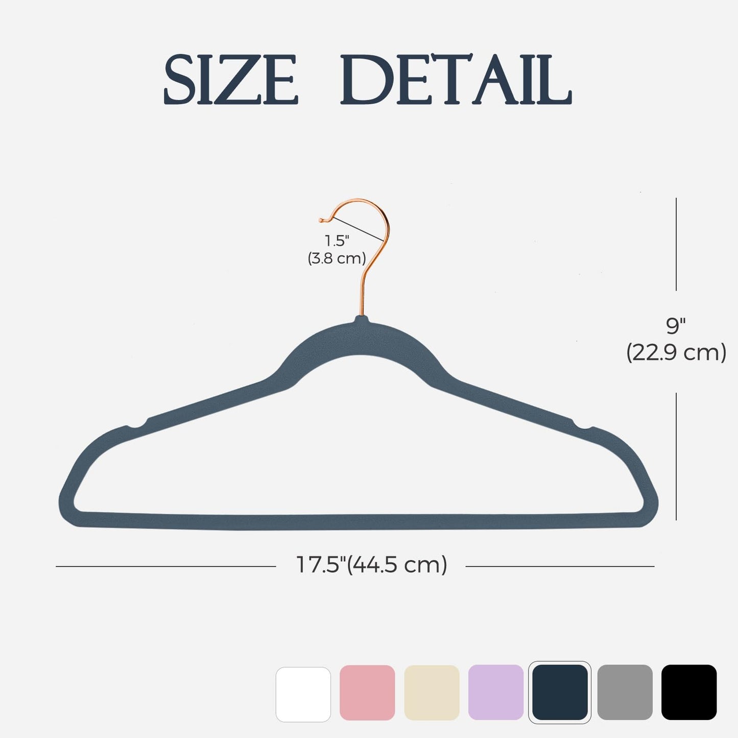 Rynx | 20/30/60 Pack Velvet Hangers - Premium Non-Slip Felt Hangers with Sturdy Black/White Finish - Heavy Duty Coat and Suit Hangers with Space-Saving 360° Rotating Rose Gold/Galvanized Metal Hook