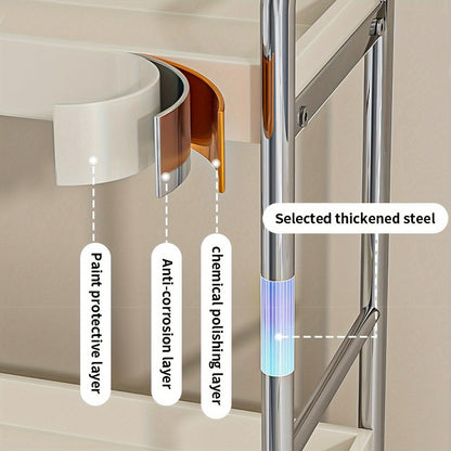 Rynx | Elegant milk-white stainless steel spice organizer with drawers, cutting board, and utensil holder for residential and commercial kitchens