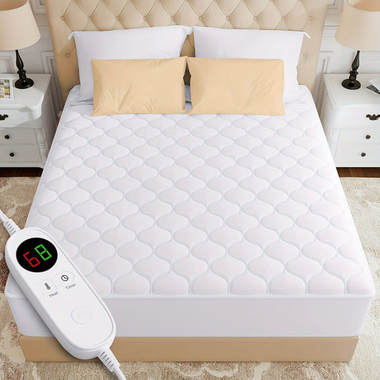 Rynx | Heated Mattress Pad Queen Size - Dual Controller Electric Bed Warmer, Fast Heating, 9 Heat Settings, 9-Hour Timer with Auto Shut-Off, Deep Pocket