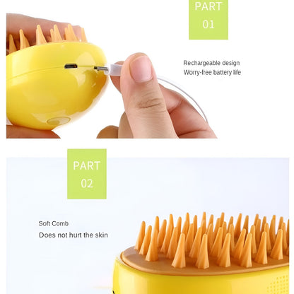 Rynx | Electric Spray Grooming Comb for Cats and Dogs with Soft Silicone Brush