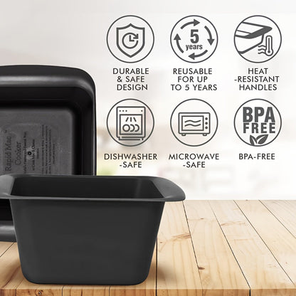 Rynx | Quick Mac and Cheese Microwave Cooker – Ready in 5 Minutes, Perfect for Dorms, Small Kitchens and Offices, BPA-Free and Dishwasher Safe