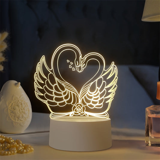 Rynx | Swan Light - USB Powered 3D LED Table Lamp with Acrylic Frame
