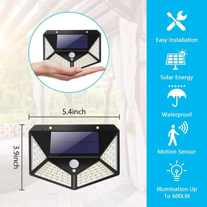 Rynx | 6 Pack Motion Sensor Security Light 100LED, Uibetux IP65 Waterproof Solar Wireless Garden Lighting with 270° Wide Angle