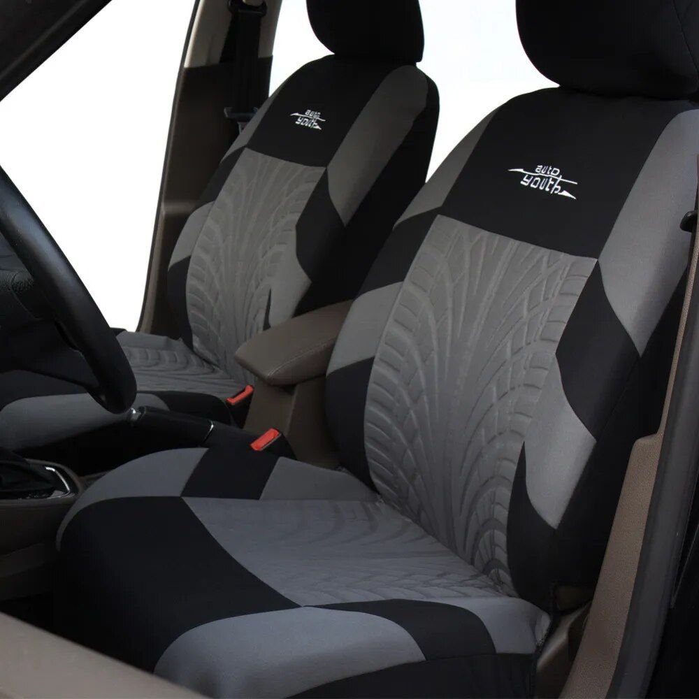 Rynx | Universal Fit Embroidered Car Seat Cushions with Tire Track Detail