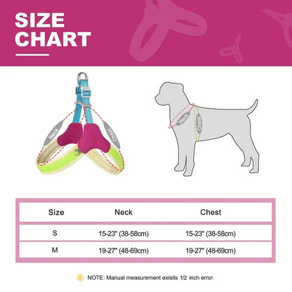 Rynx | Reflective Mesh Nylon Dog Harness with Padded Vest and D-Ring for Small, Medium, Large Dogs - Pitbull, S/M/L