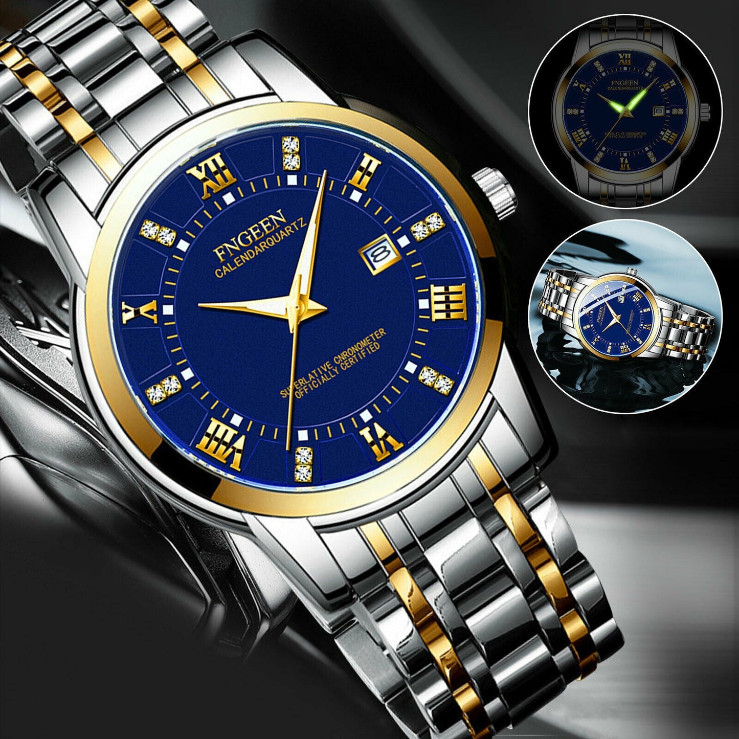 Rynx | Stainless Steel Watch For MEN Quartz Luminous Classic Watches For Dad Elder