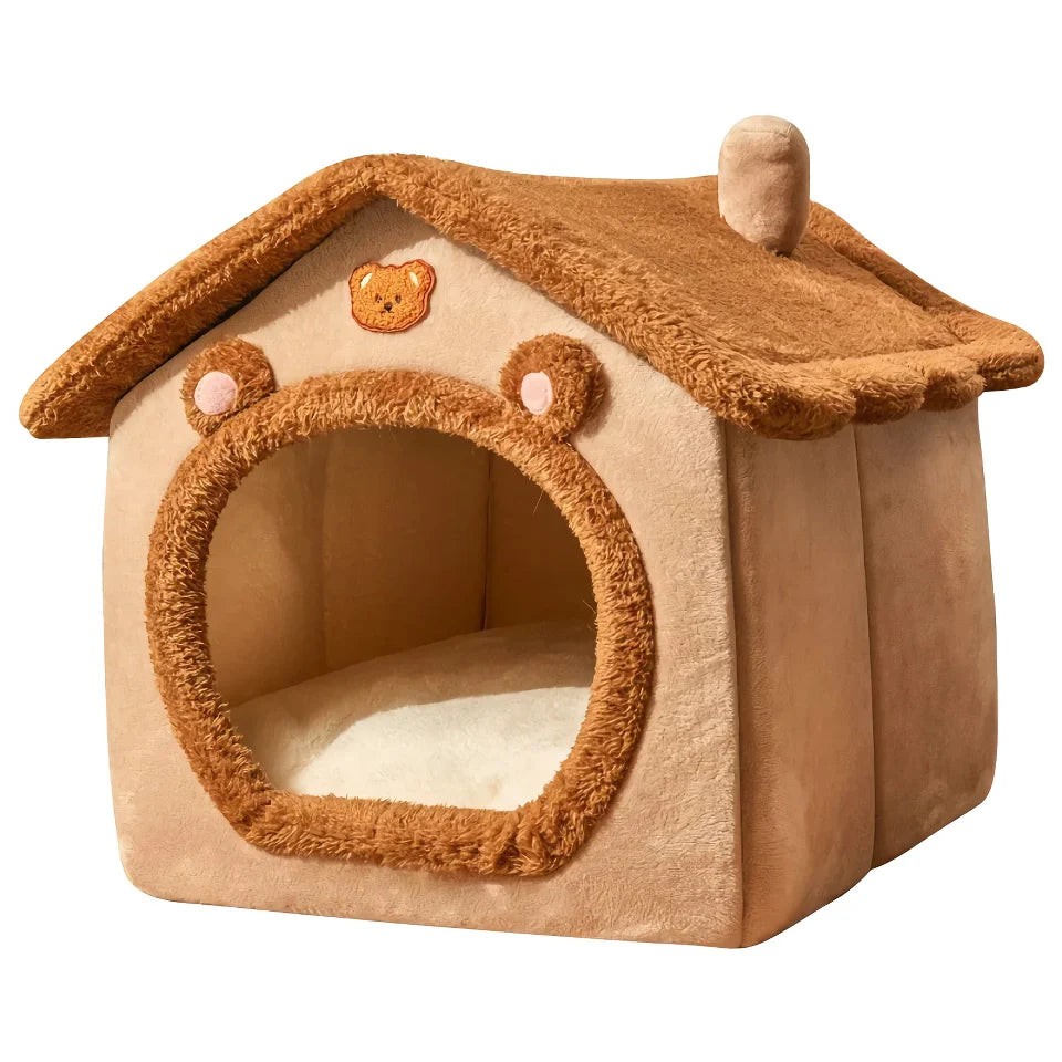 Rynx | Foldable Plush Dog House - Cozy Winter Pet Sleeping Nest