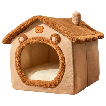 Rynx | Foldable Plush Dog House - Cozy Winter Pet Sleeping Nest