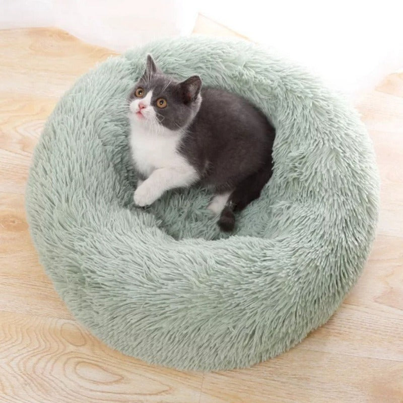Rynx | PawNest Calming Donut Cat Bed | Round Plush Nest | Stress-Reducing & Cozy | Perfect for Cats & Small Dogs