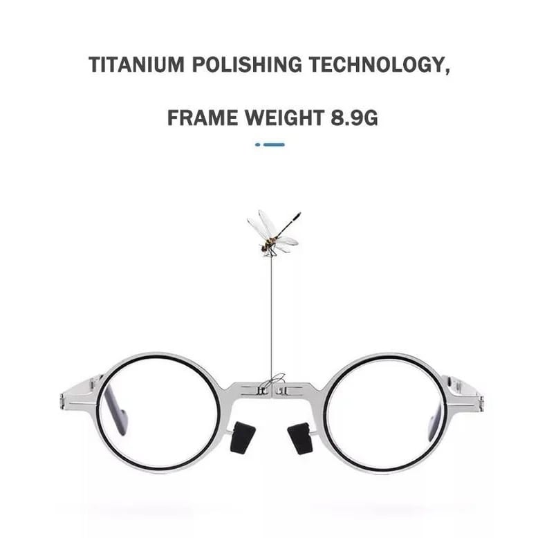 RYNX | screwless foldable reading glasses made of titanium material