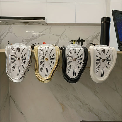 Rynx | Surrealist Bent Roman Wall Clock - Stylish Melting Clock for Home Decoration