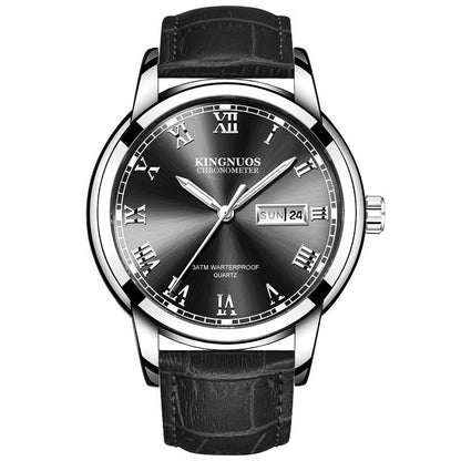 Rynx | Transnational Hot Double Calendar Steel Belt Watch Business Non-mechanical