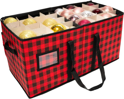 Rynx | Large Christmas ornament storage container box with zipper closure