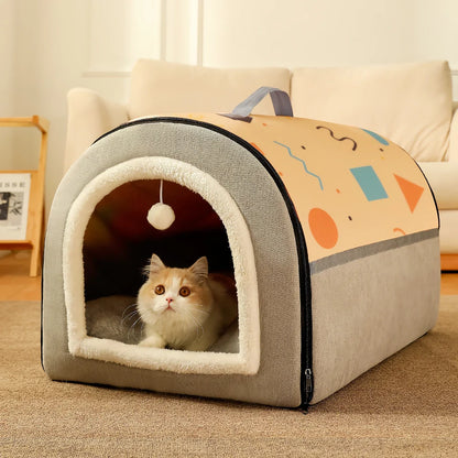 Rynx | Breathable Warm Plush Pet Bed House – Soft, Washable Cushion for Cats & Small Dogs