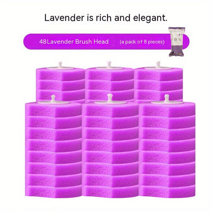 Rynx | 32 Brush Heads Set or 48 Accessory Brush Heads - Wall-Mounted Bathroom Cleaning Kit with Fragrant Brushes - Powerful Toilet Brush Set