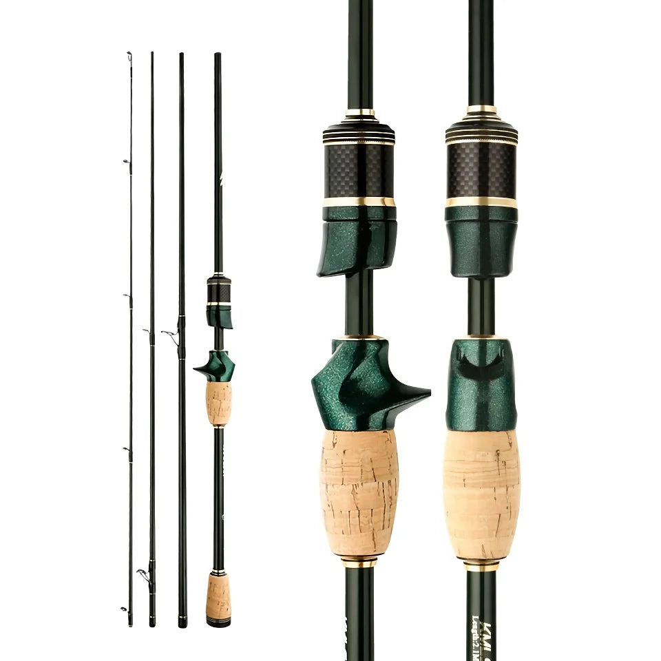 Rynx | Portable carbon fishing rod 1.8m/2.1m/2.4m | 4-5 section travel spinning rod