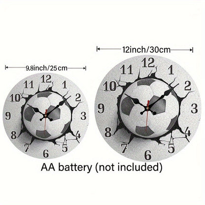 Rynx | Silent Tree Football Wall Clock - Sports Theme for Living Room, Office & Gym