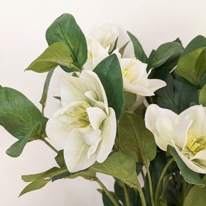 Rynx | Fake white Christmas rose plant in stoneware pot