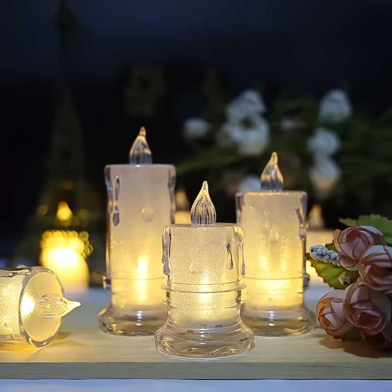 Rynx | 2/3pcs LED Flameless Candle Set - Realistic Flickering Effect, Battery-Operated, Columnar Design - Perfect for Halloween, Family Gatherings, Candlelight Dinners, Weddings, Birthdays, Ambient Lighting