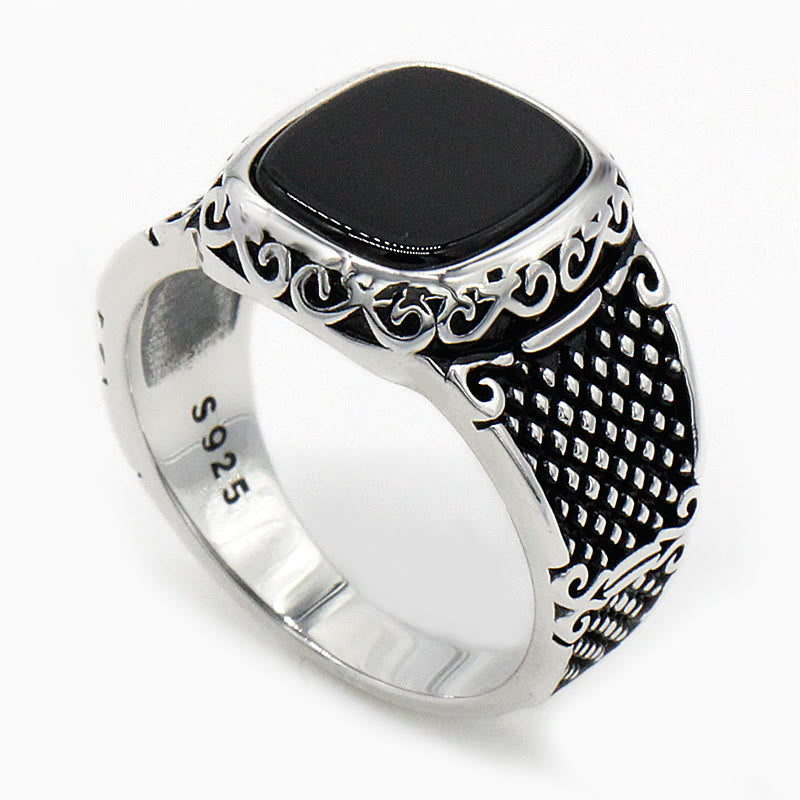 RYNX | Black Onyx and Silver Ring for the Modern Man - Max