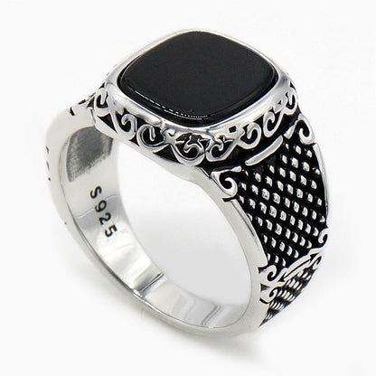 RYNX | Black Onyx and Silver Ring for the Modern Man - Max
