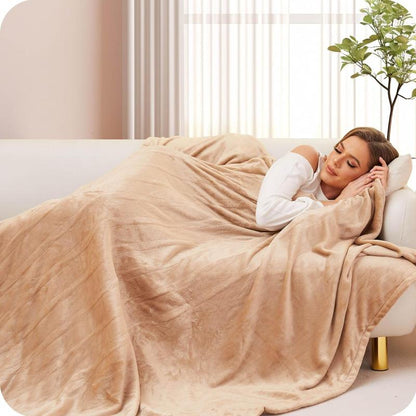 Rynx | Heated electric throw blanket, cozy flannel heating blanket with 4 heat settings