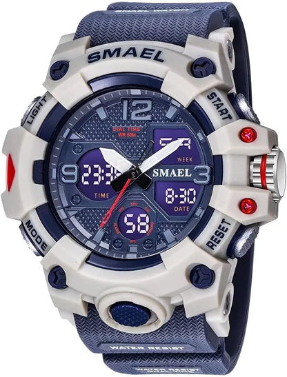Rynx | Men's waterproof sports wristwatch with date and multifunction LED alarm stopwatch