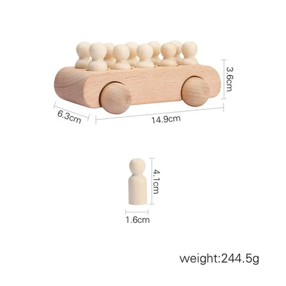 Rynx | Educational Wooden Train Set for Babies - Montessori-Inspired Learning Toy with Trolley and Number Blocks