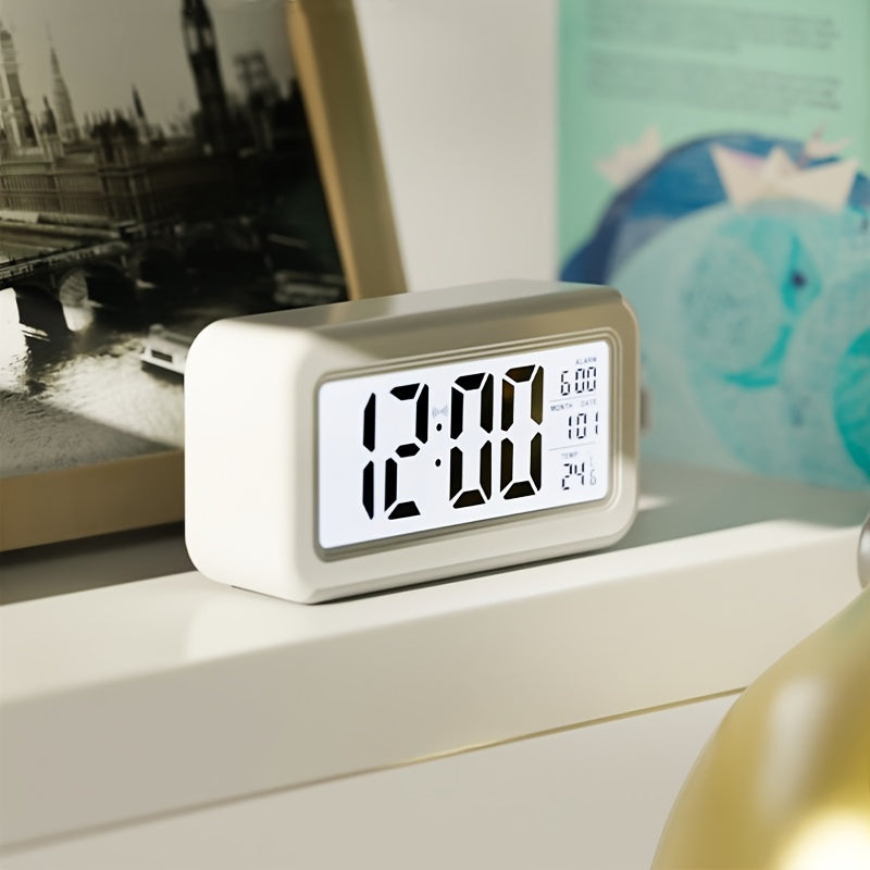 Rynx | Digital Alarm Clock with LCD Screen - Date and Temperature Display