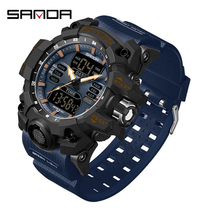 Rynx | Dual Display Sports Watch for Men - Waterproof, Shock Resistant with Multifunctional Digital Display