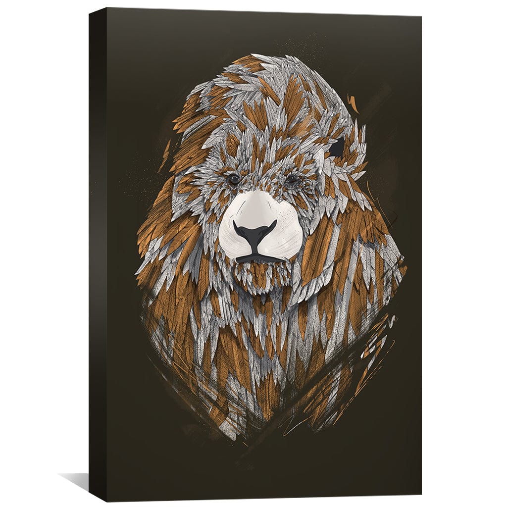 Rynx | Feather Lion Dark Canvas