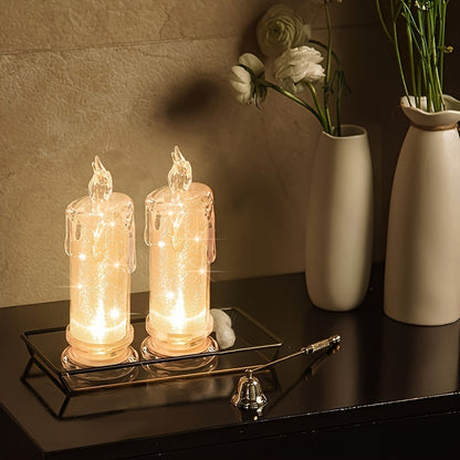 Rynx | 2/3pcs LED Flameless Candle Set - Realistic Flickering Effect, Battery-Operated, Columnar Design - Perfect for Halloween, Family Gatherings, Candlelight Dinners, Weddings, Birthdays, Ambient Lighting