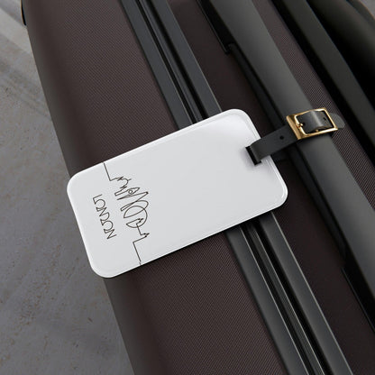 Rynx | Elegant Explorer's London Luxe Acrylic Luggage Tag Set with Adjustable Leather Strap - Travel in Style!
