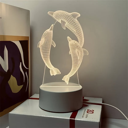 Rynx | GeoDolphin - Modern 3D Illusion Table Lamp