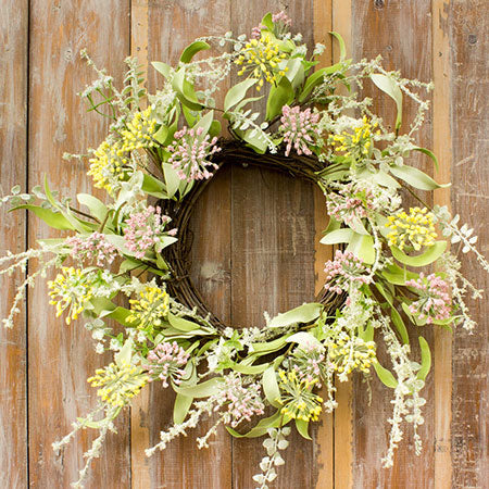 Rynx | Pink Wildflowers and Berries Wreath